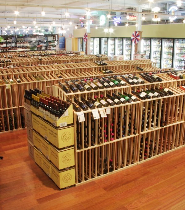 Commercial Wine Cellar with Traditional Wood Wine Racks