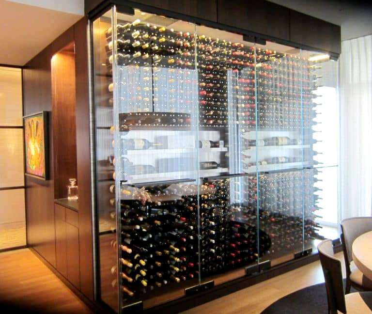 Glass Enclosed Custom Wine Cellar