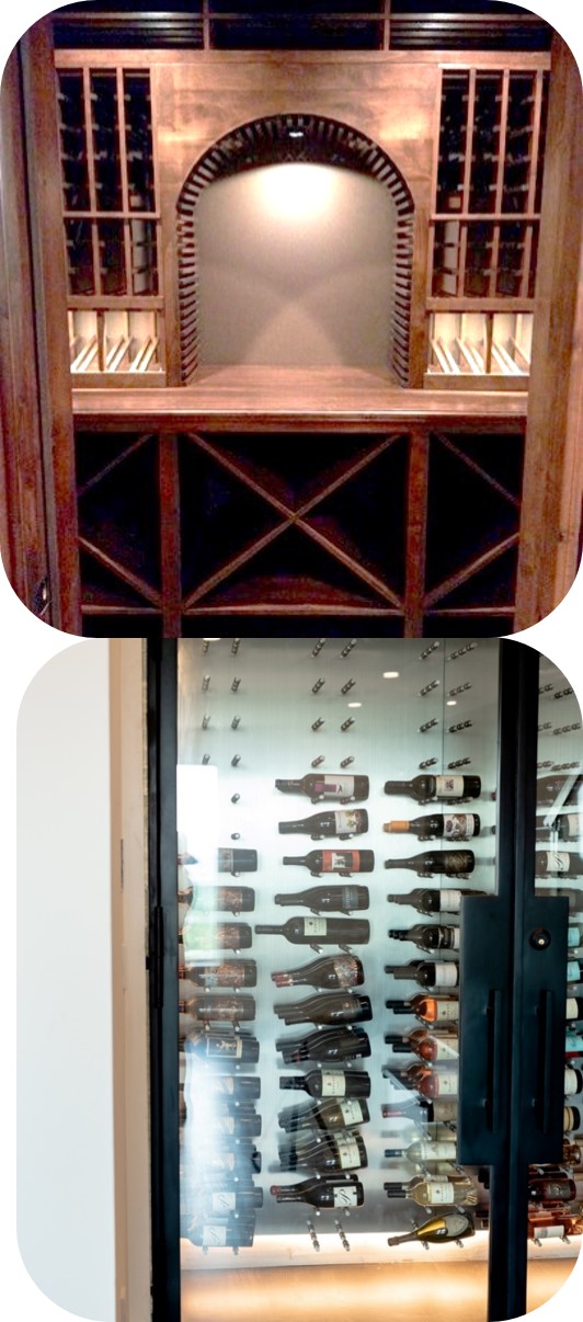 Stylish Wine Cellar Design with Wood and Metal Wine Racks